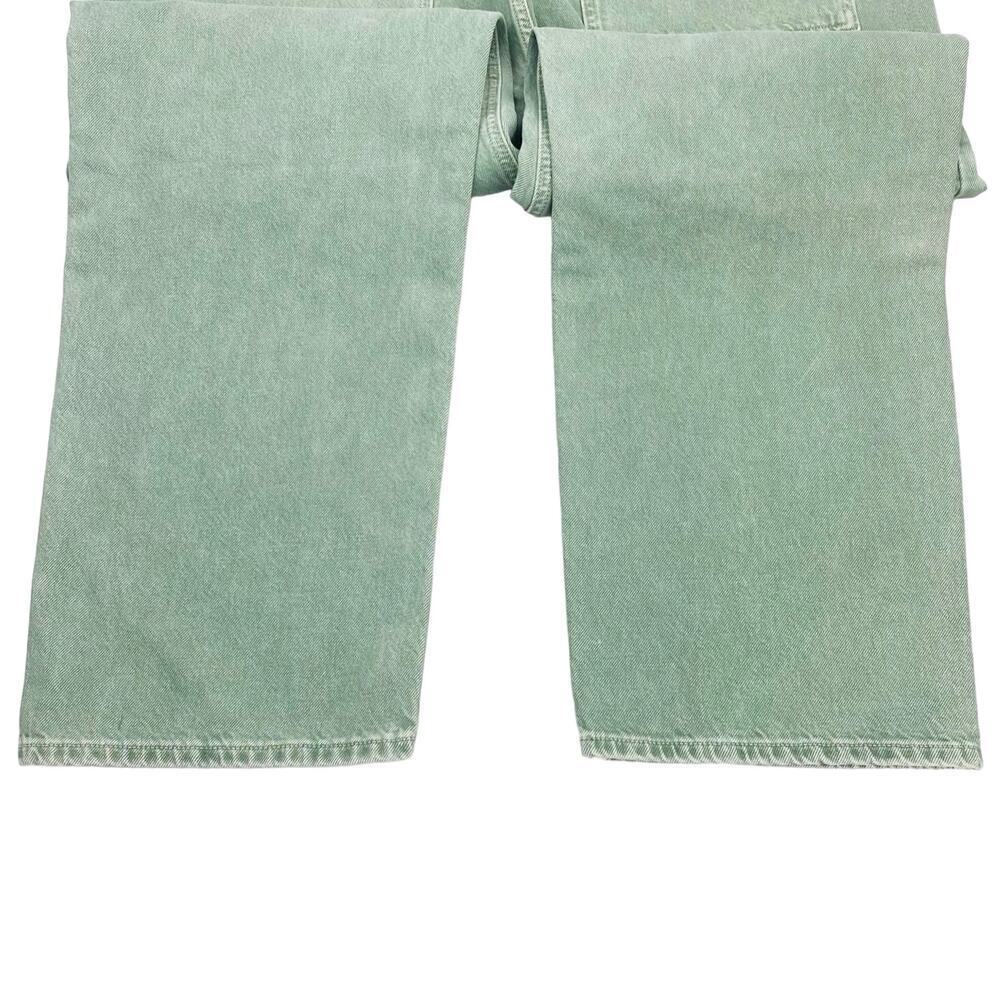 NWT AGOLDE Cooper Cargo High Rise Straight Leg Jean Sz 34 Salamander Green - Picture 16 of 16